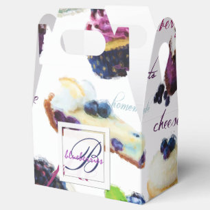 Watercolor Blueberries and Sweets Monogram Favour Box