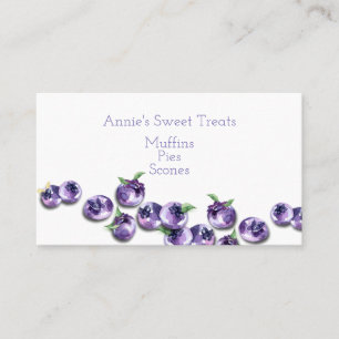Watercolor Blueberries Business Card