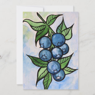 Watercolor Blueberries Invitation