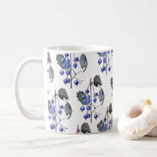 Watercolor Blueberries Pattern Coffee Mug