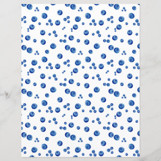 Watercolor Blueberries white