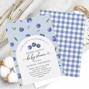 Watercolor Blueberry Baby shower Invitation