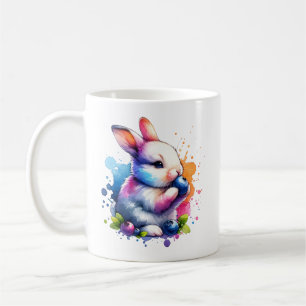 Watercolor Blueberry Bunny Coffee Mug