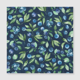 Watercolor Blueberry Dark Background Pattern