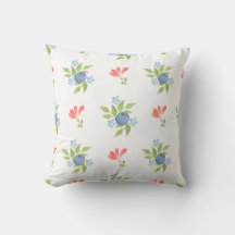 Watercolor Blueberry Floral Pattern