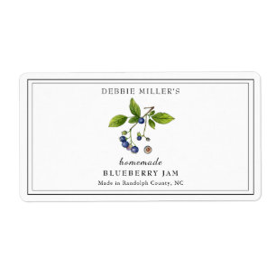 Watercolor Blueberry Jam Rectangular Label