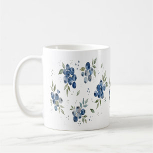 Watercolor Blueberry Pattern – Cute Botanical Berr Coffee Mug