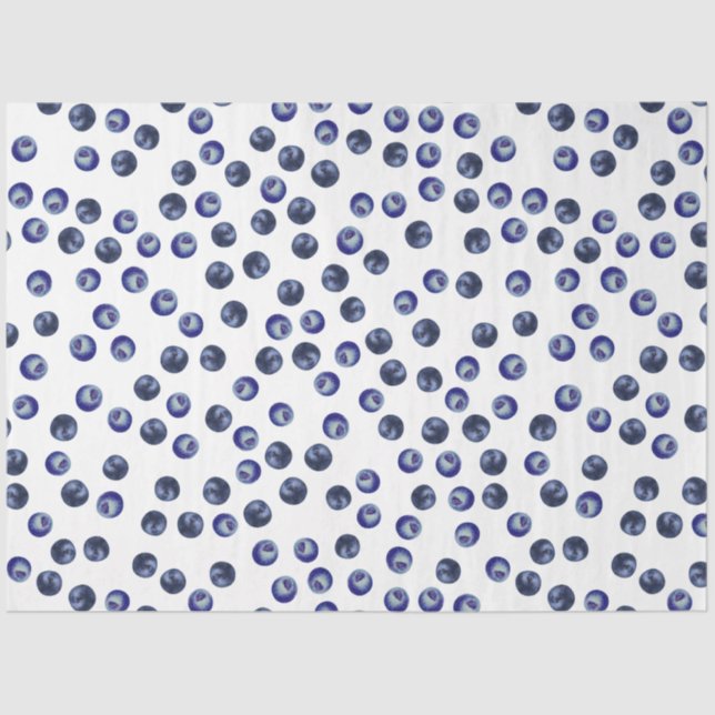 Watercolor Blueberry Pattern Tissue Paper (Front)
