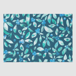 Watercolor blueberry pattern  tissue paper
