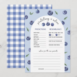 Watercolor Blueberry Predictiong  Advice Baby Show Invitation