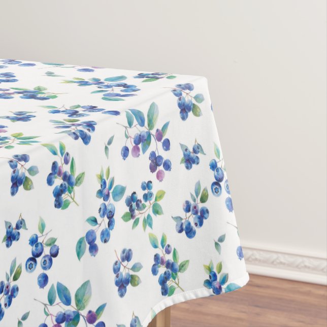 Watercolor Blueberry Tablecloth (In Situ)