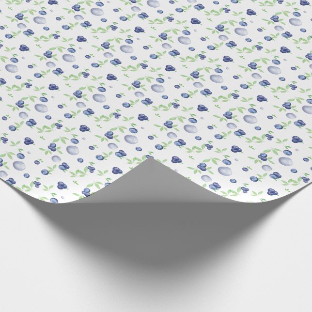  Watercolor Blueberry Wrapping Paper (Corner)