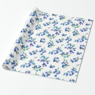 Watercolor Blueberry Wrapping Paper