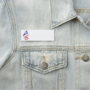 Watercolor Bluebird Garden Bird Name Tag