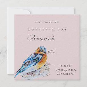 Watercolor Bluebird Mother's Day Brunch Invitation