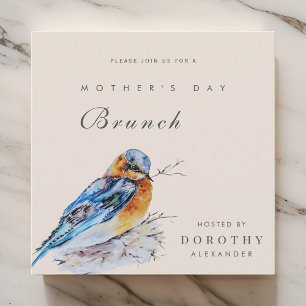 Watercolor Bluebird Mother's Day Brunch Invitation