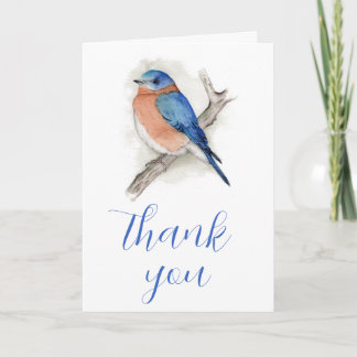 Watercolor Bluebird Thank You Card