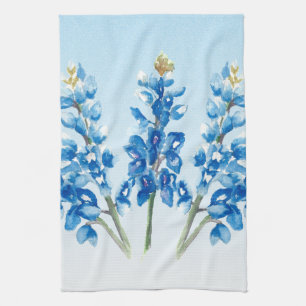 Watercolor Bluebonnets Tea Towel