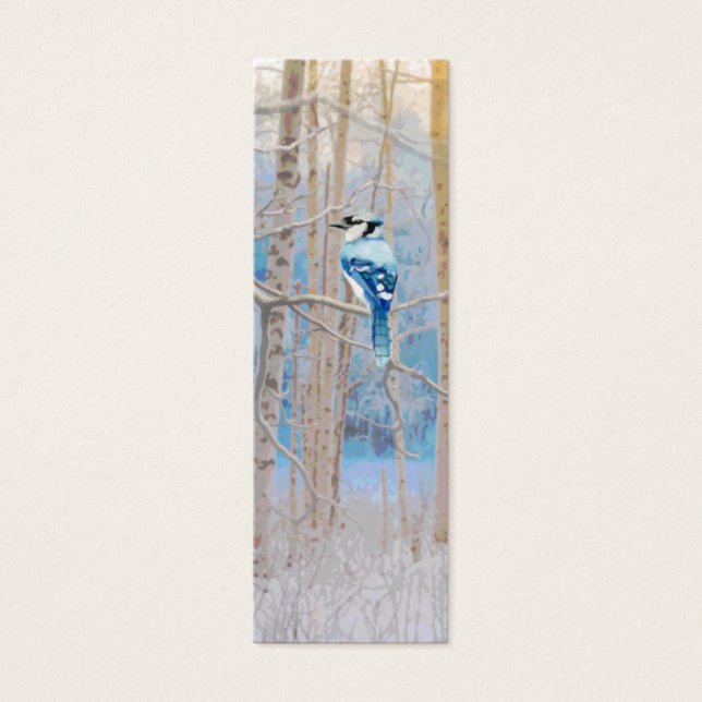 Watercolor Bluejay Bird in Forest Bird   BookMark (Front)