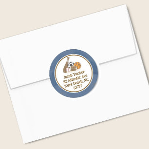 Watercolor BlueSports Return Address Label Sticker