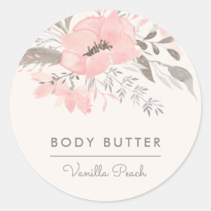 Watercolor Blush and Taupe Product Business Classic Round Sticker
