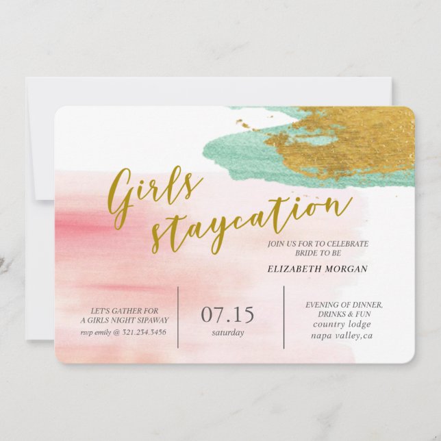 Watercolor Blush Bridal Party Invitation (Front)