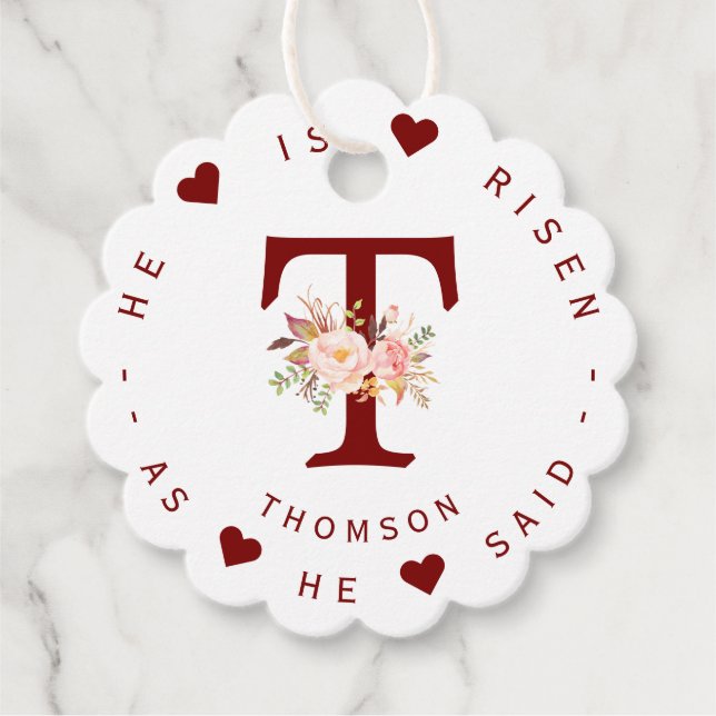 Watercolor Blush Floral Monogram Address Label (Front)