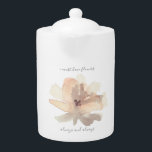 Watercolor Blush Floral Petals Monet Teapot<br><div class="desc">Beautiful blush watercolor wash design features delicate peony petals,  and the classic poem by Claude Monet: "I Must Have Flowers,  Always,  and Always".  Awesome gift idea for any special occasion.</div>