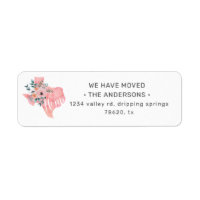 watercolor blush floral texas moving announcement