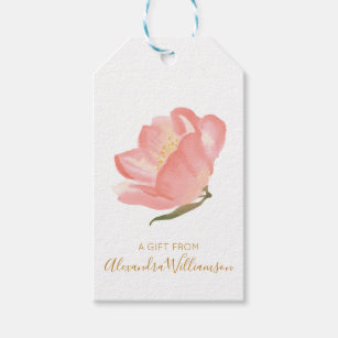 Watercolor Blush Flower Personalised A Gift From  Gift Tags