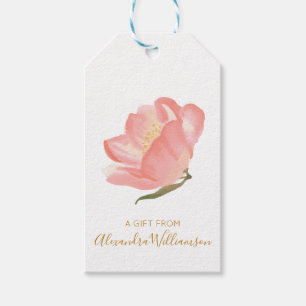 Watercolor Blush Flower Personalised A Gift From  Tags