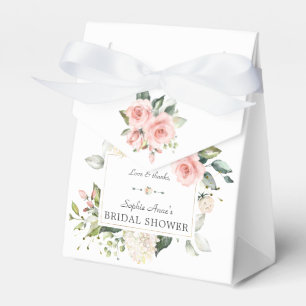 Watercolor Blush Flowers Gold Bridal Tea Party  Favour Box