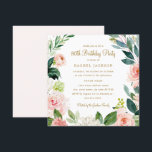 Watercolor Blush Gold Floral 80th Birthday Invite<br><div class="desc">More modern floral Birthday Invitations in the Little Bayleigh Store!</div>