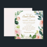 Watercolor Blush Gold Floral Sweet Sixteen Invite<br><div class="desc">More modern floral Sweet Sixteen Invitations in the Little Bayleigh Store!</div>