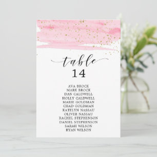 Watercolor Blush & Gold Table Number Seating Chart