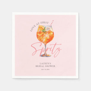 Watercolor Blush Pink Aperol Spritz Bridal Shower Napkin