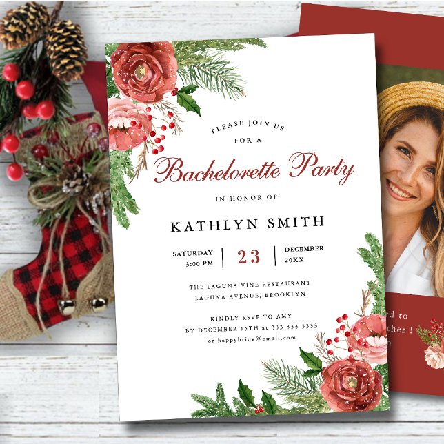 Watercolor Blush Pink Floral Bachelorette Party Invitation (Creator Uploaded)