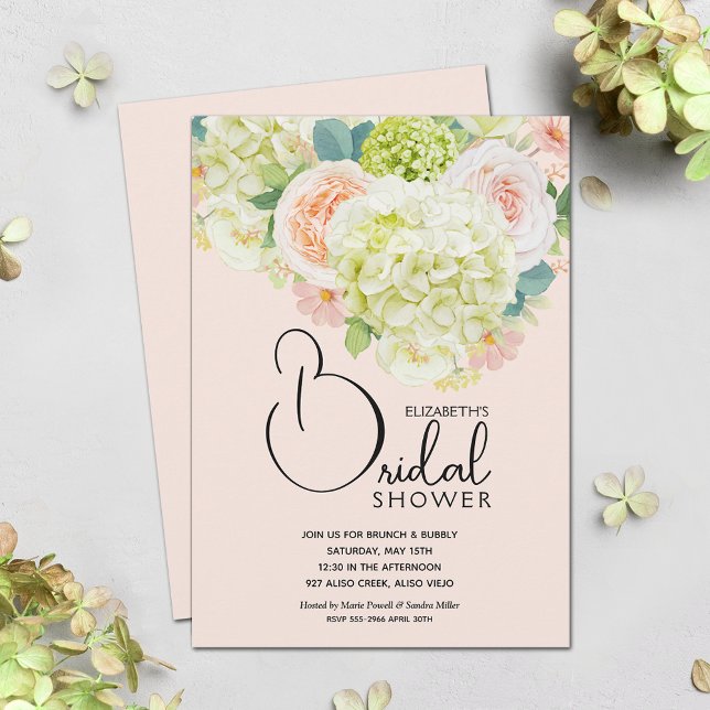 Watercolor Blush Pink Floral Bridal Shower Invitation (Creator Uploaded)
