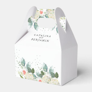 Watercolor Blush Pink Floral Geometric Wedding  Fa Favour Box