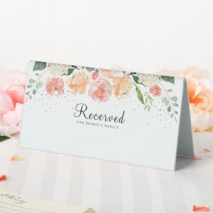 Watercolor Blush Pink Floral Wedding Seating