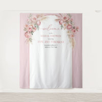 Watercolor blush pink flowers boho Bridal Shower