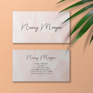 Watercolor Blush Pink Handwritten Script  Business Card