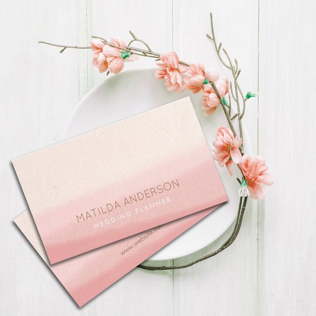 Watercolor | Blush Pink Modern Minimalist Business Card (Creator Uploaded)