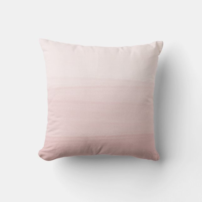 Watercolor Blush Pink Ombré Cushion (Front)