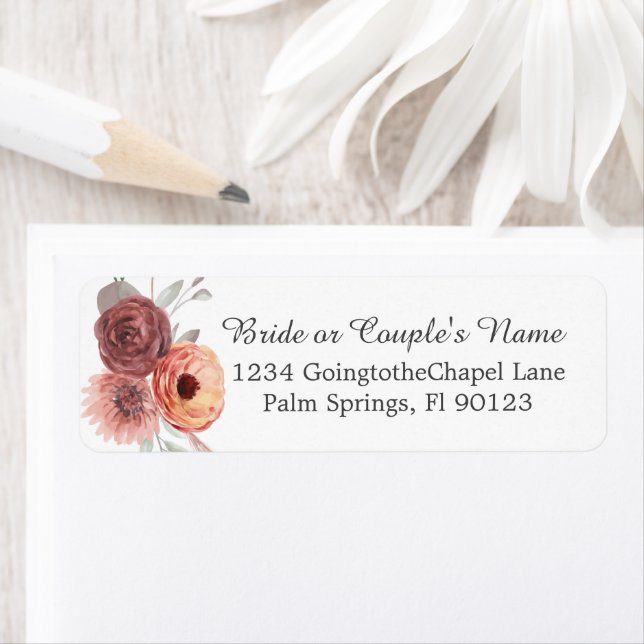 Watercolor Blush Rust Floral Wedding (Insitu)