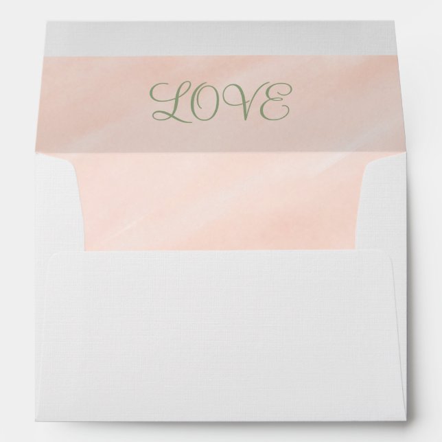 Watercolor Blush Sage Green Love Envelope (Back (Bottom))