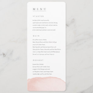 Watercolor blush wedding menu