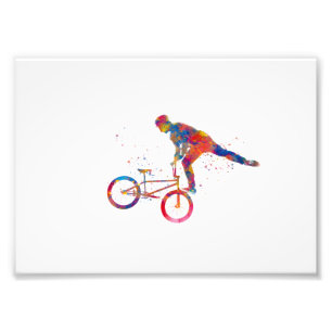 watercolor bmx bicycle race photo print