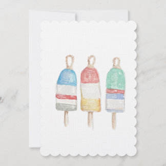 Watercolor Boat Buoys Thank You Card