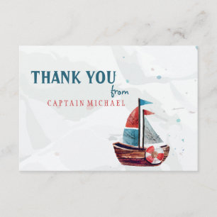 Watercolor Boat Thank You card